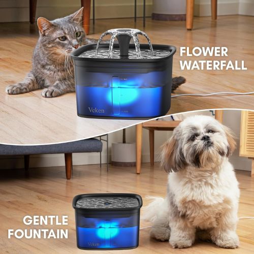 Veken 95oz2.8L Multiple Pet Fountain